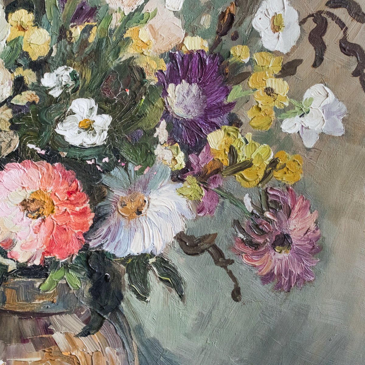 Floral Still Life with Gladiolas Oil Painting - elsie green - art