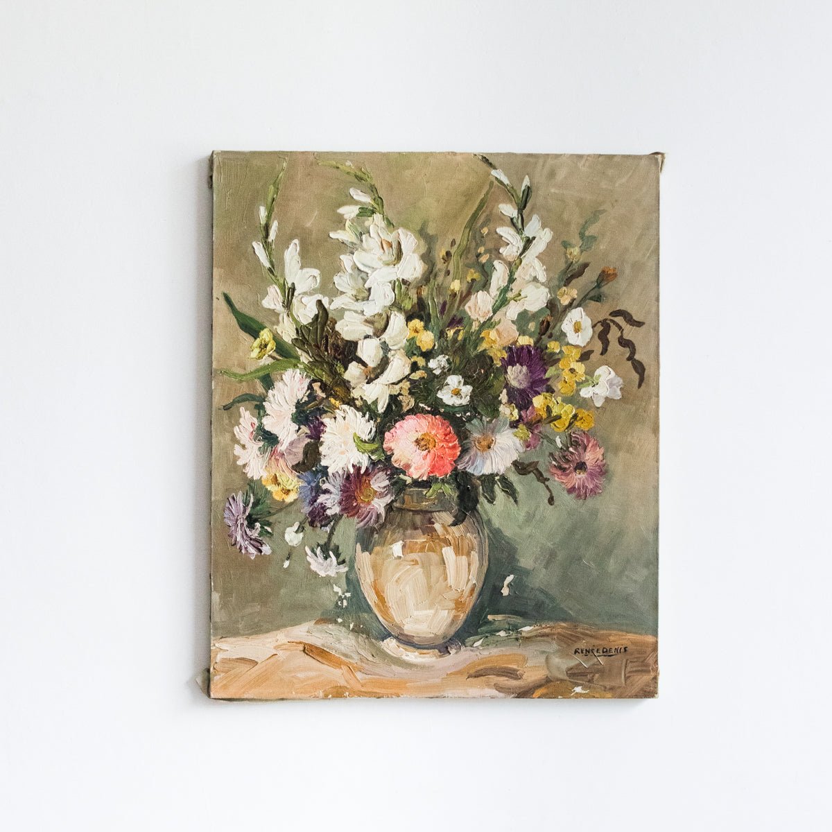Floral Still Life with Gladiolas Oil Painting - elsie green - art