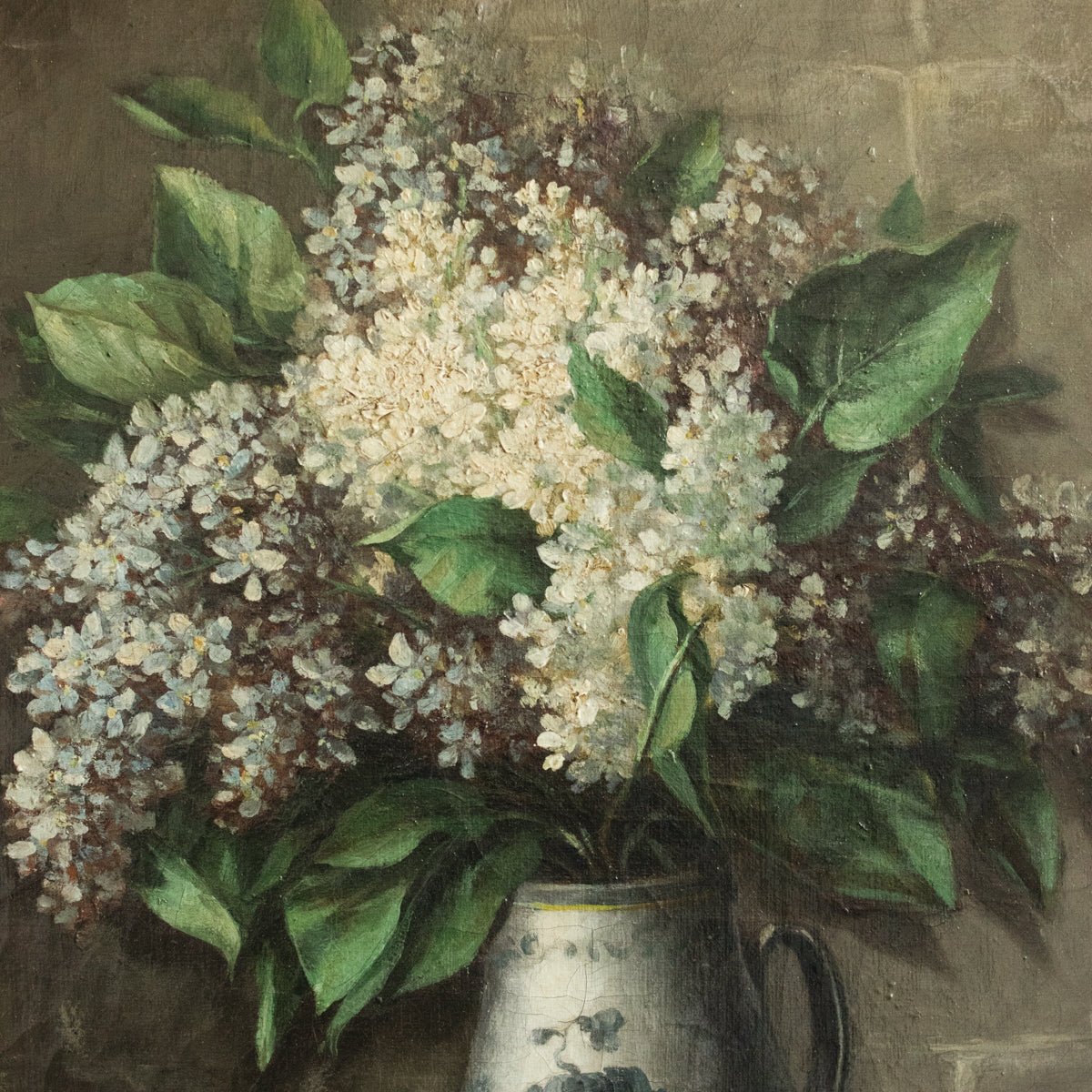 Floral Still Life with Lilacs Oil Painting | Dated 1887 - elsie green - art