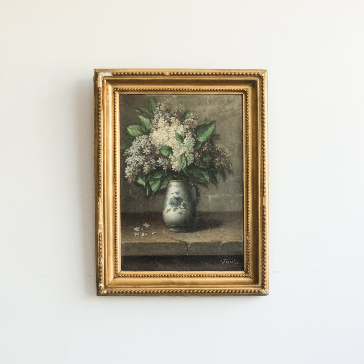 Floral Still Life with Lilacs Oil Painting | Dated 1887 - elsie green - art