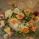 Floral Still Life with Roses Oil Painting | Dated 1932 - elsie green - art