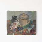 Floral Still Life With Stoneware Pieces Oil Painting - elsie green - Art