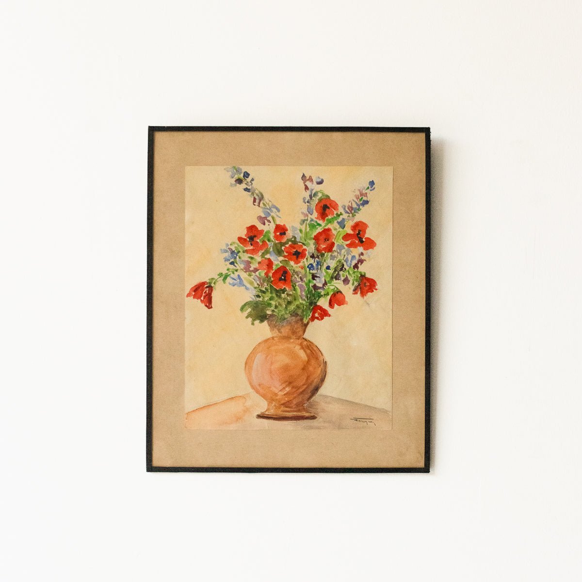 Floral Still Life Withe Poppies Oil Painting - elsie green - Art