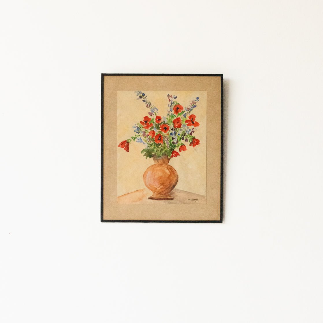 Floral Still Life Withe Poppies Oil Painting - elsie green - Art