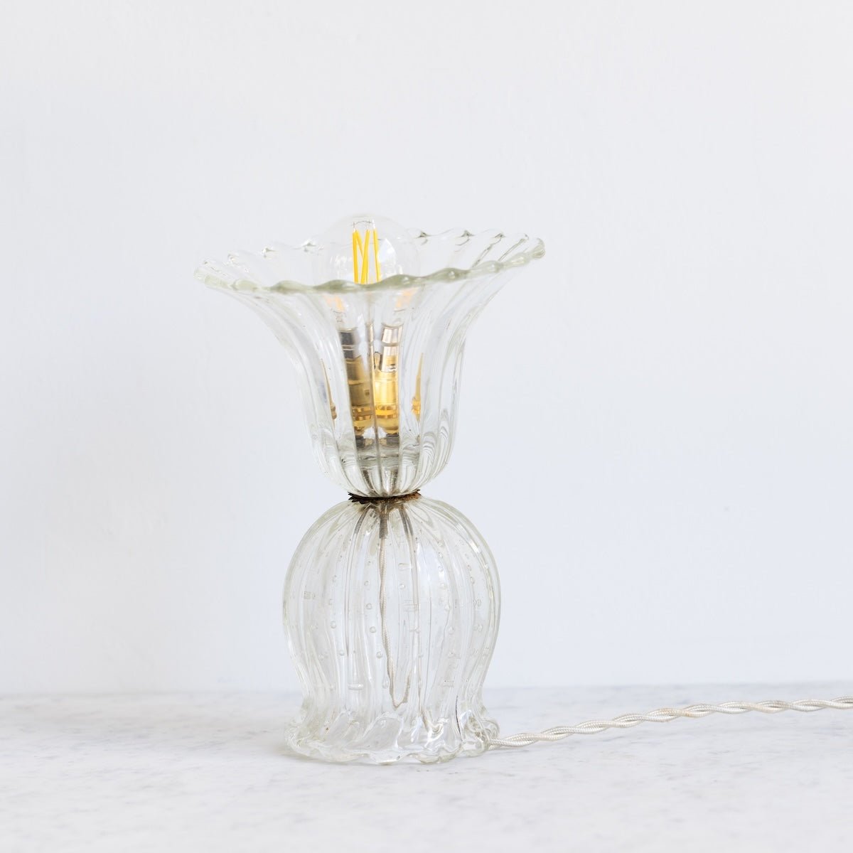Fluted Glass Accent Lamp - elsie green - decor