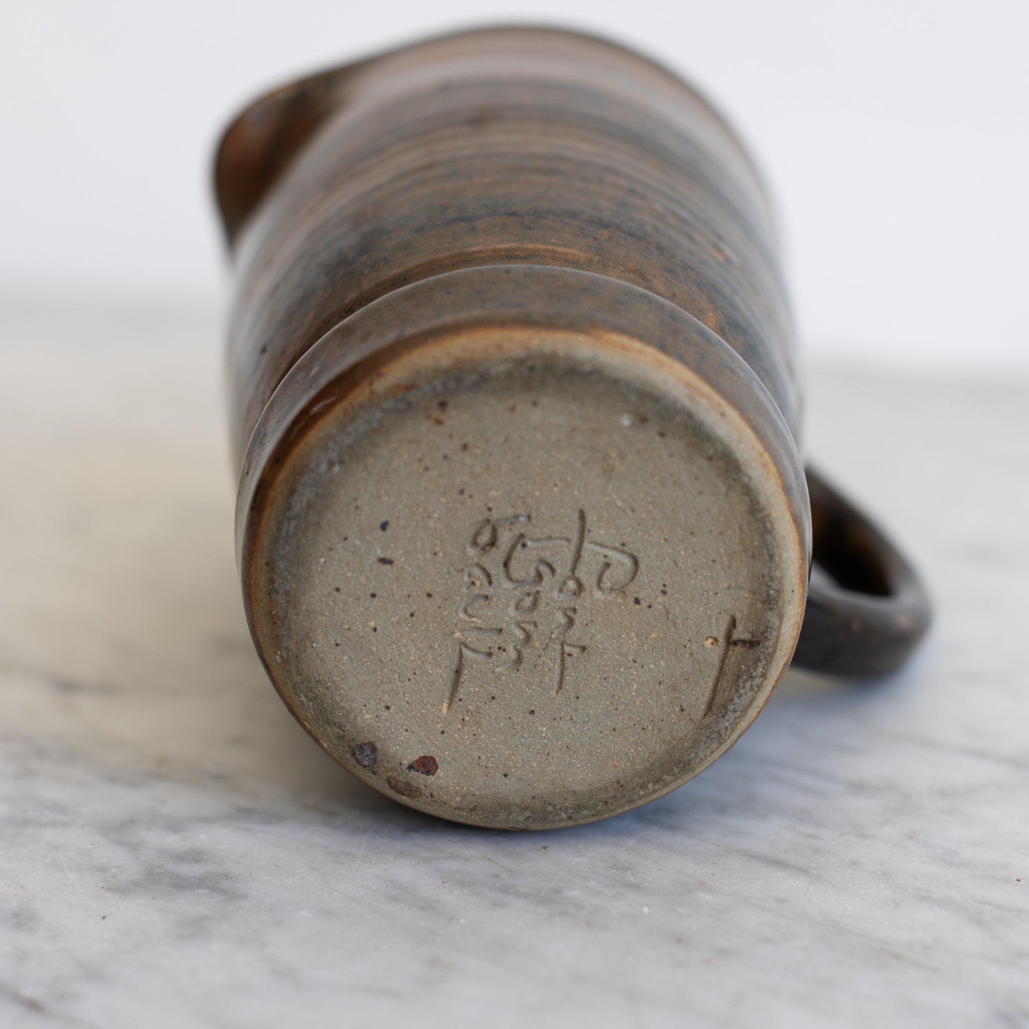 Fontgambault Abbey Stoneware Pitcher | Signed by Artist - elsie green - the french kitchen