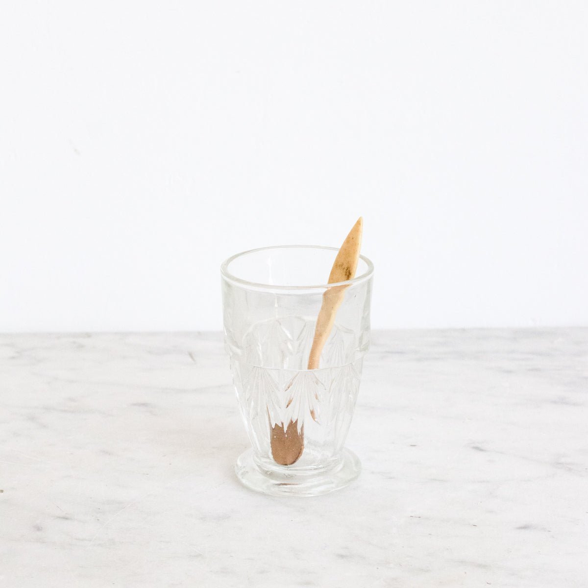 Footed Pressed Glass With Bone Spoon - elsie green - the french ktichen
