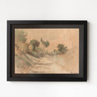 Framed Drawing on Newsprint | Landscape - elsie green - art