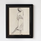 Framed Drawing with Woman in Relaxed Pose | Guy Aubert - elsie green - art