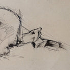 Framed Ink and Watercolor with Reclining Nude - elsie green - art