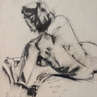 Framed Ink and Watercolor with Reclining Nude - elsie green - art