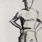 Framed Ink and Watercolor Woman with Hands on Hips | Guy Aubert - elsie green - art
