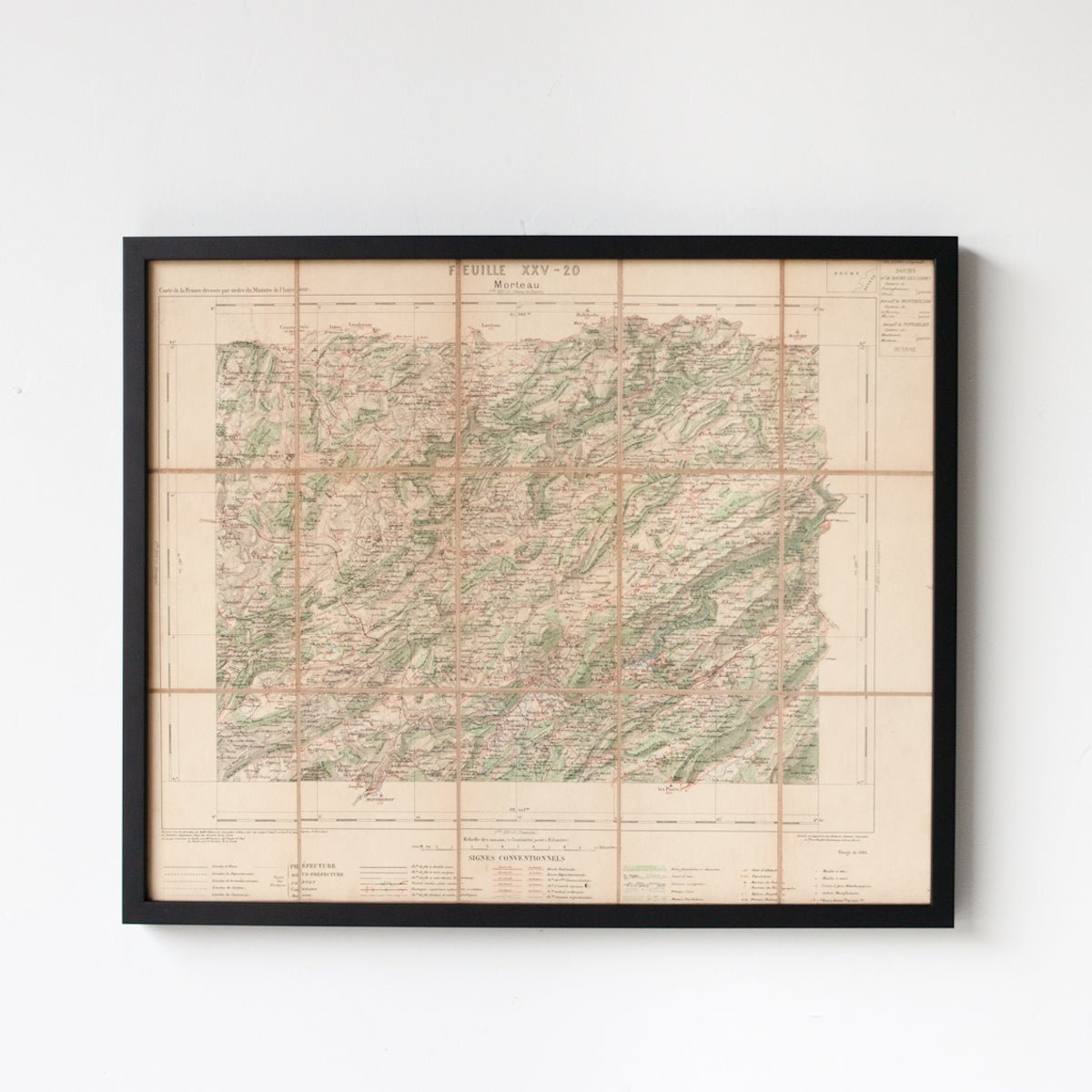 Framed Map of Morteau - elsie green - art