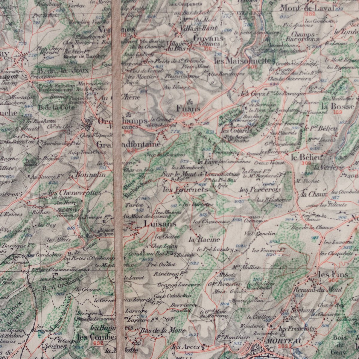 Framed Map of Morteau - elsie green - art