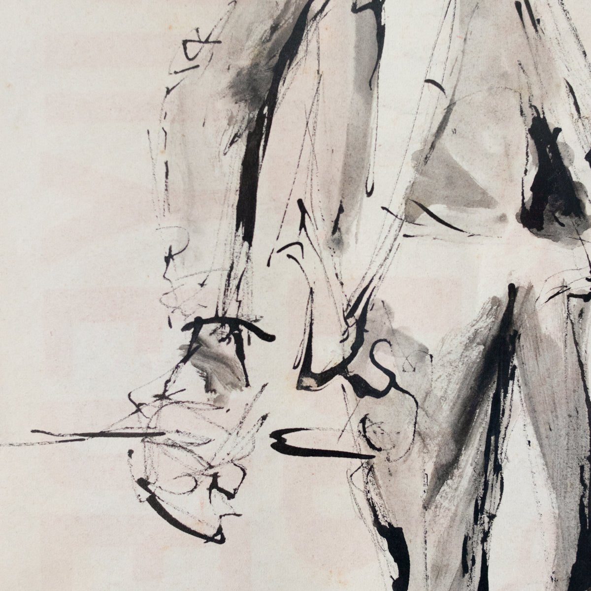 Framed Watercolor with Seated Man | Guy Aubert - elsie green - art