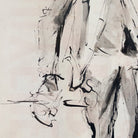 Framed Watercolor with Seated Man | Guy Aubert - elsie green - art