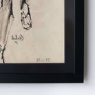 Framed Watercolor with Seated Man | Guy Aubert - elsie green - art