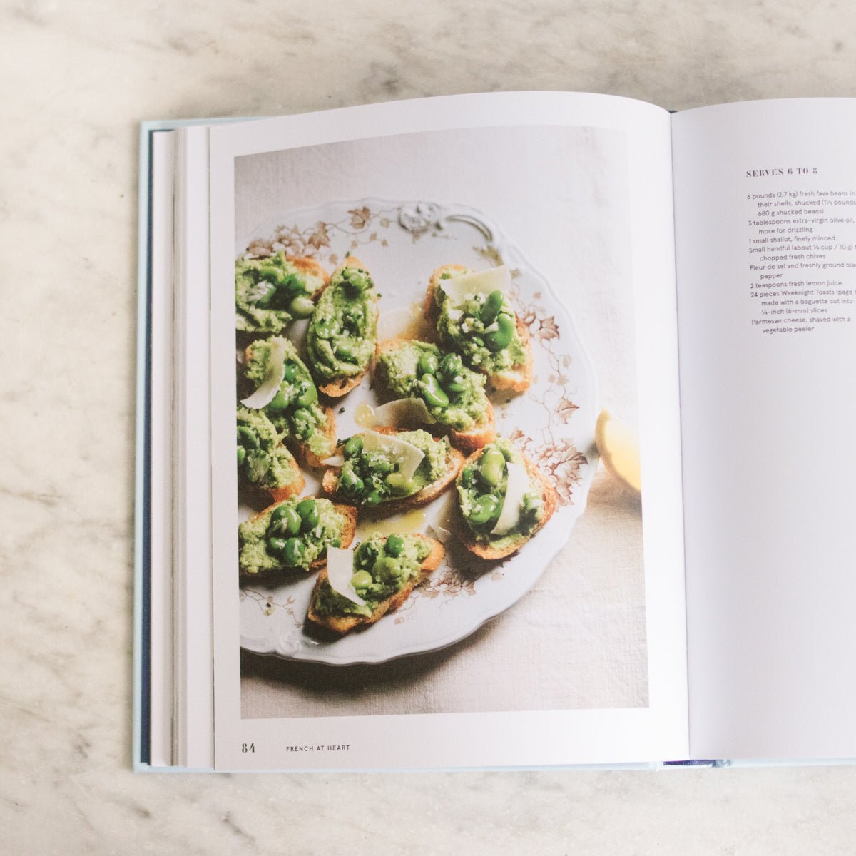 French at Heart Cookbook with Moroccan Marble Bowl and Silver Salt Spoon - elsie green - the french kitchen
