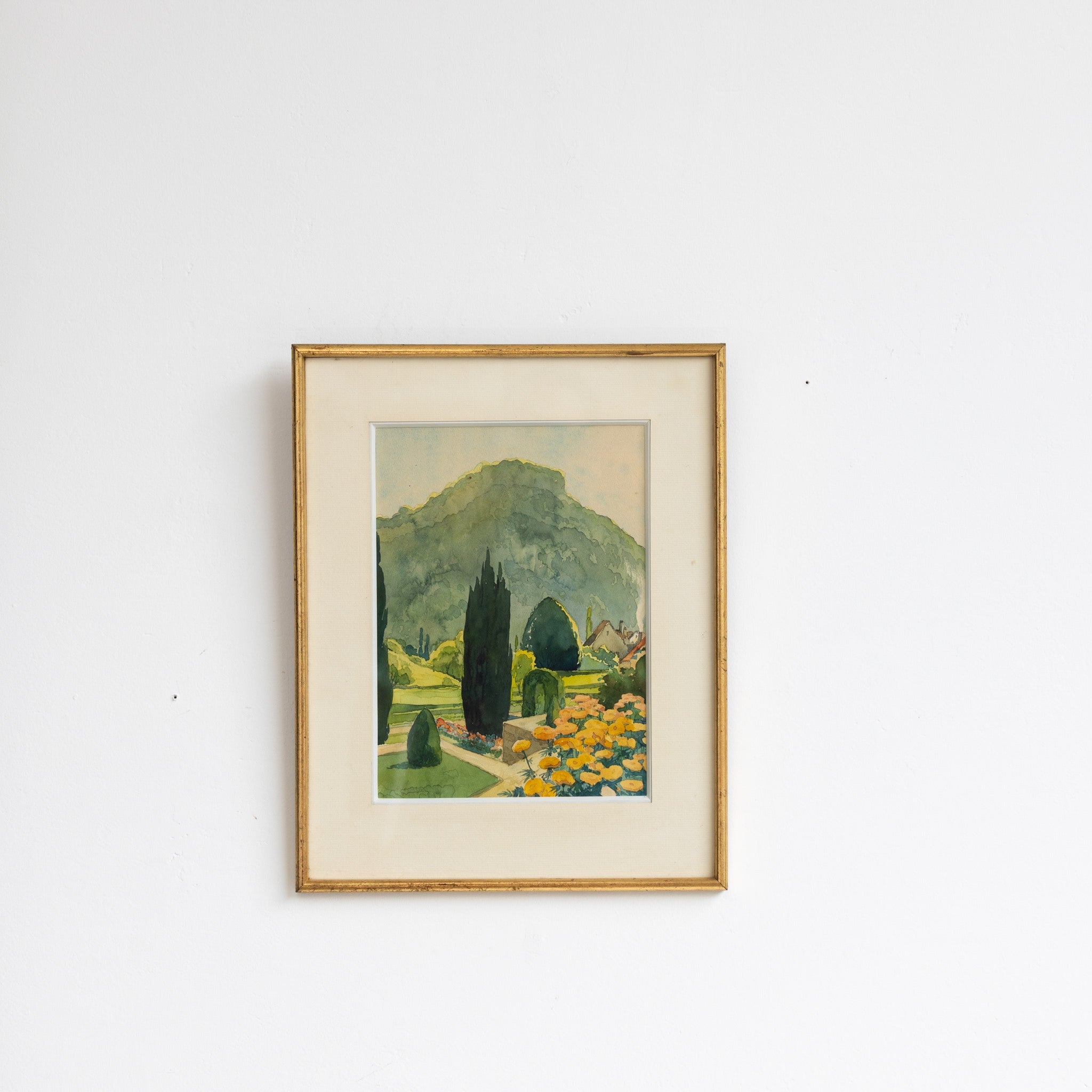 French Garden Watercolor Painting - elsie green - art