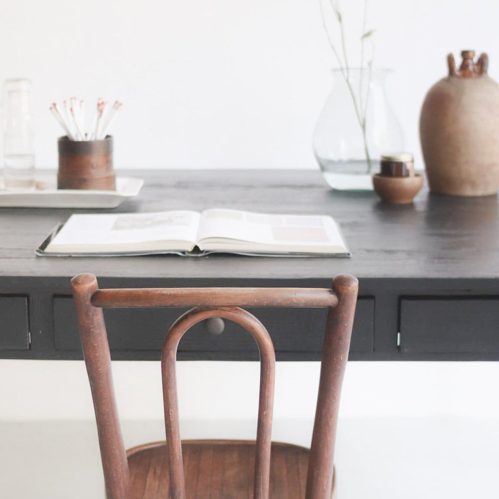 French Inspired Reclaimed Wood Partner’s Desk - custom furniture