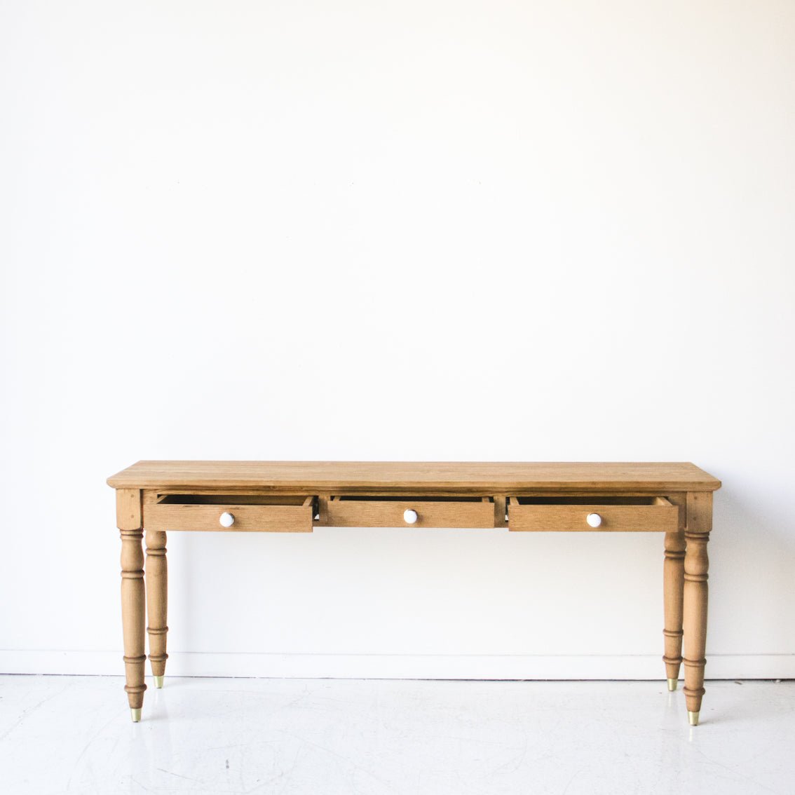 French Inspired Turned Leg Console - elsie green - reclaimed wood furniture