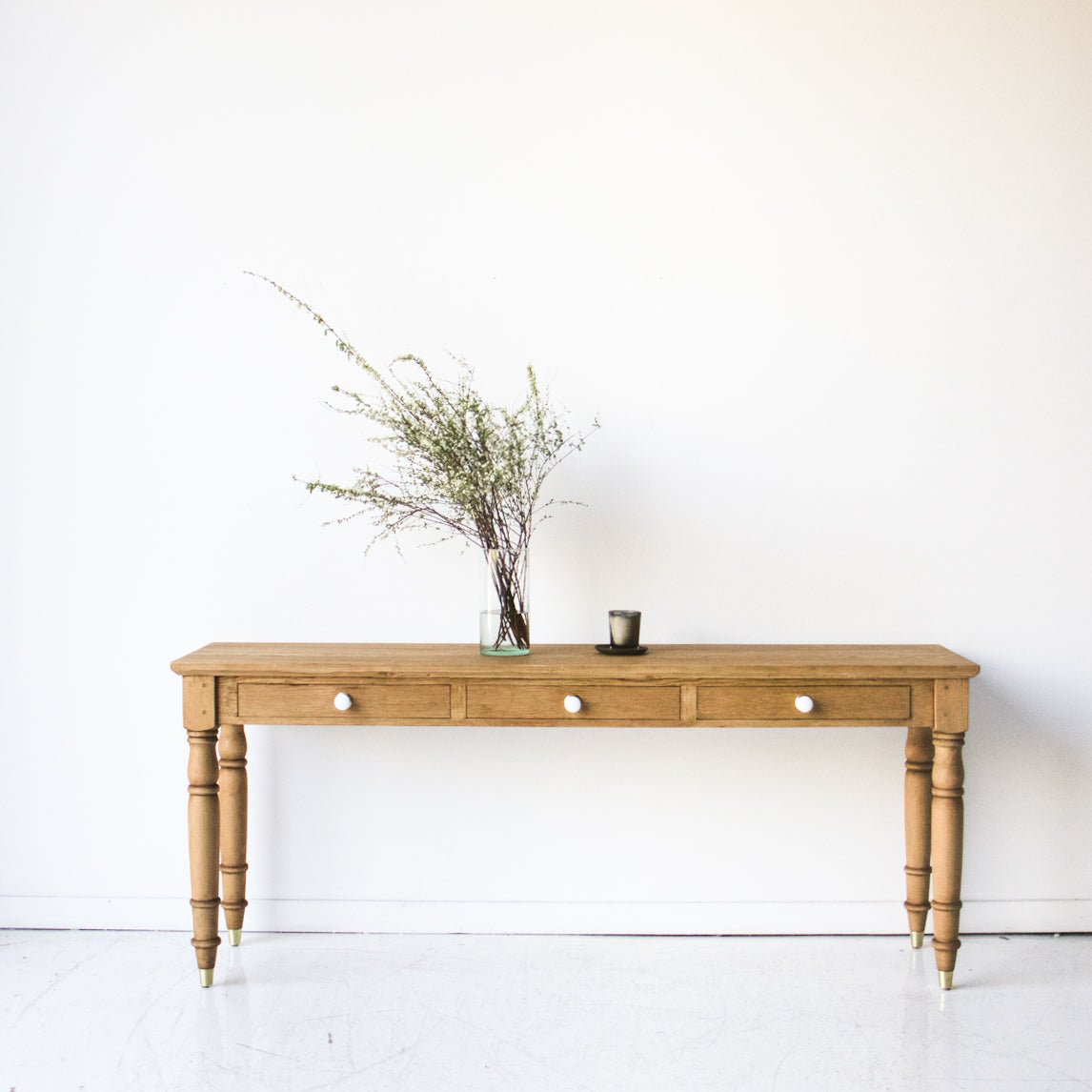 French Inspired Turned Leg Console - elsie green - reclaimed wood furniture