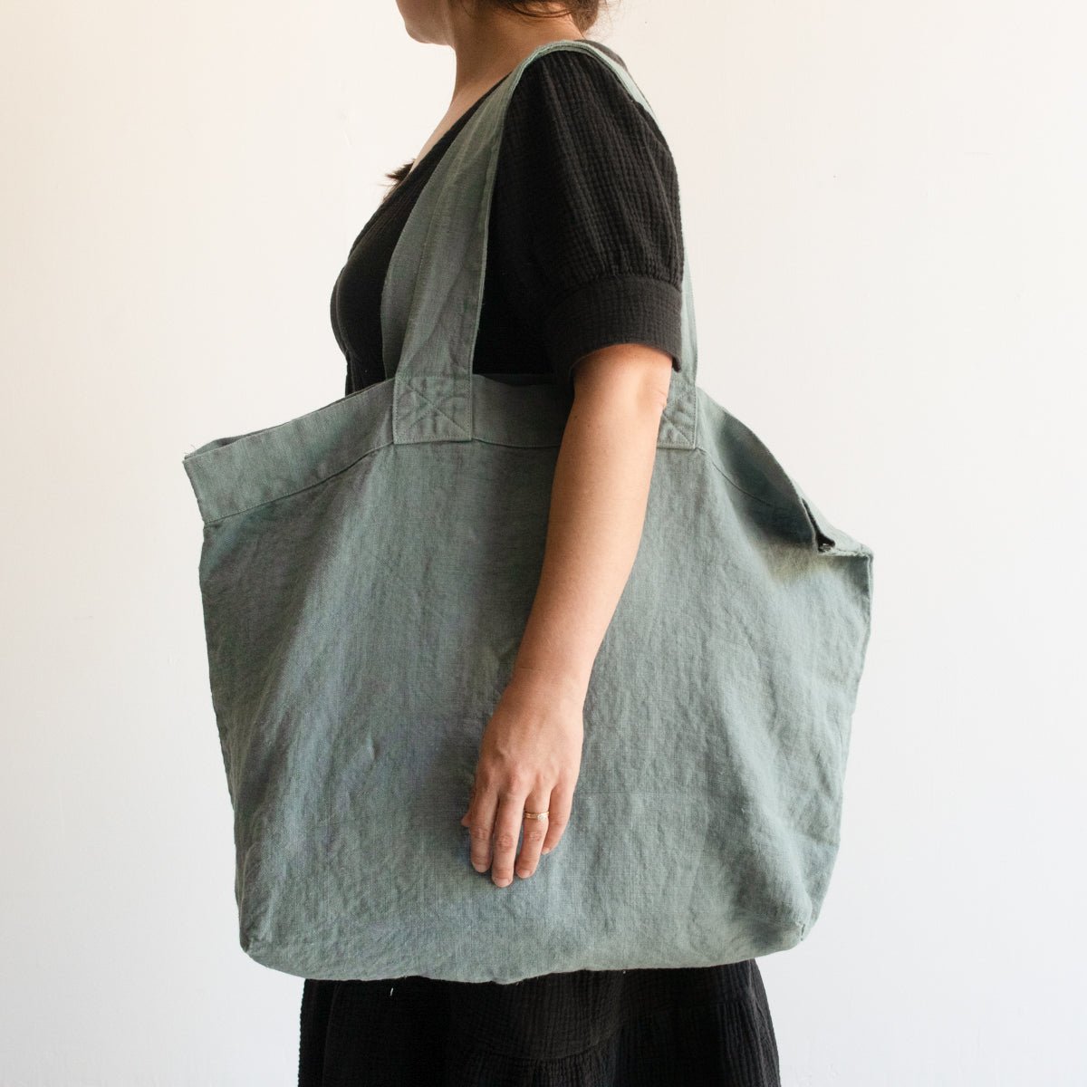 French Linen Tote Bag - elsie green - textiles