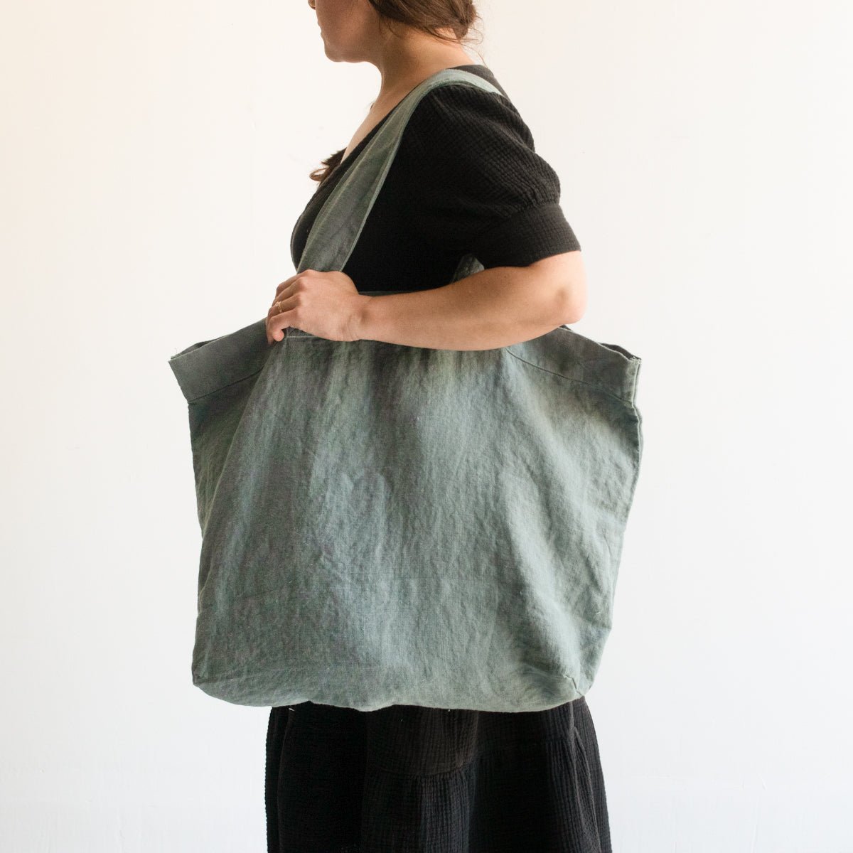 French Linen Tote Bag - elsie green - textiles
