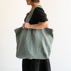 French Linen Tote Bag - elsie green - textiles