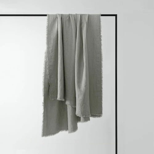 Freya Linen Throw | Stone - elsie green - Textiles