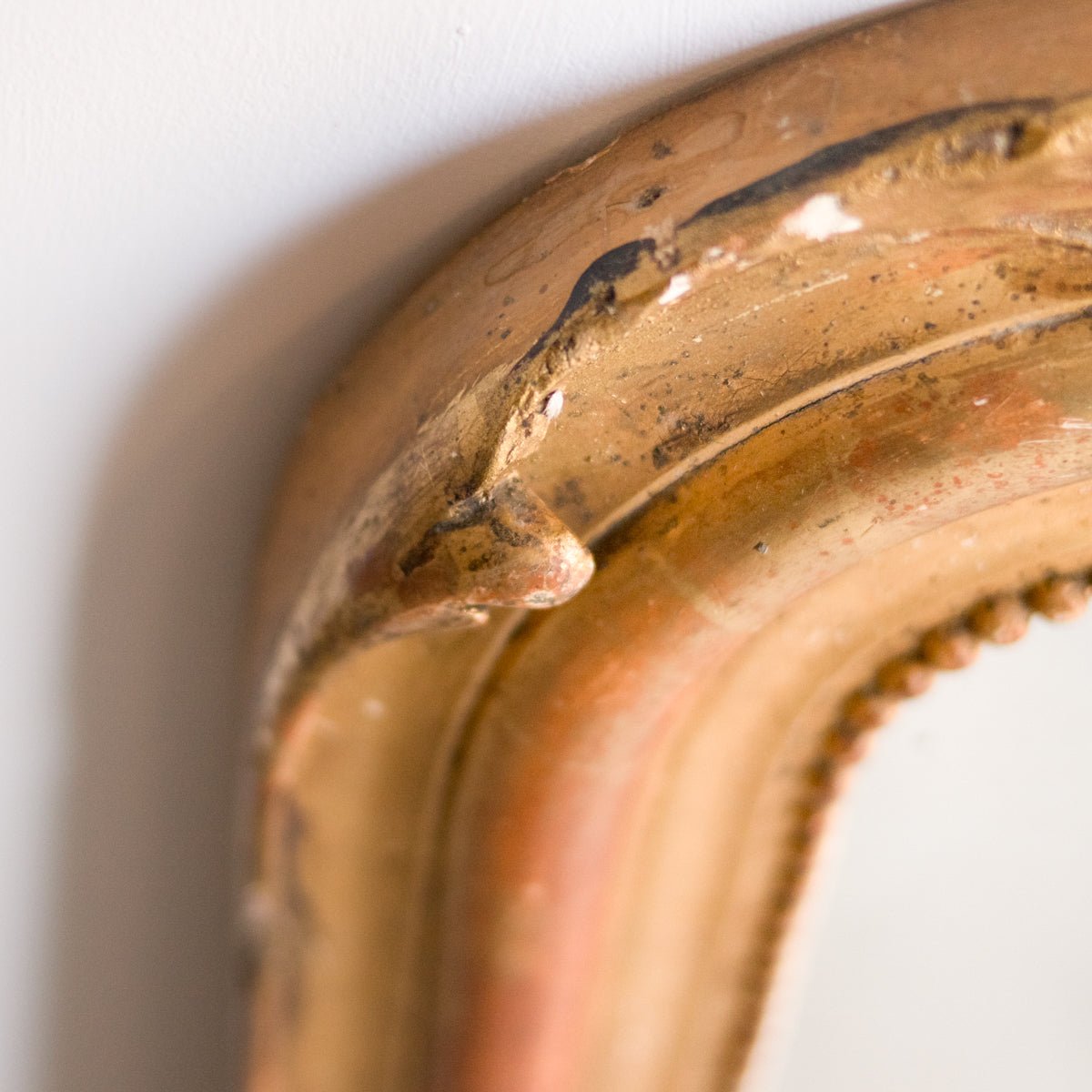 Gilded Louis Philippe Mirror with Red Clay Bole | 28 x 45.25 - elsie green - decor