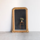 Gilded Louis Philippe Mirror with Red Clay Bole | 28 x 45.25 - elsie green - decor