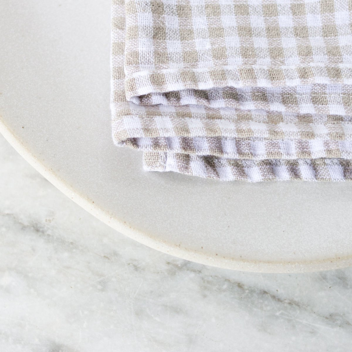 Gingham Linen Napkin Set of 4 - elsie green - textiles