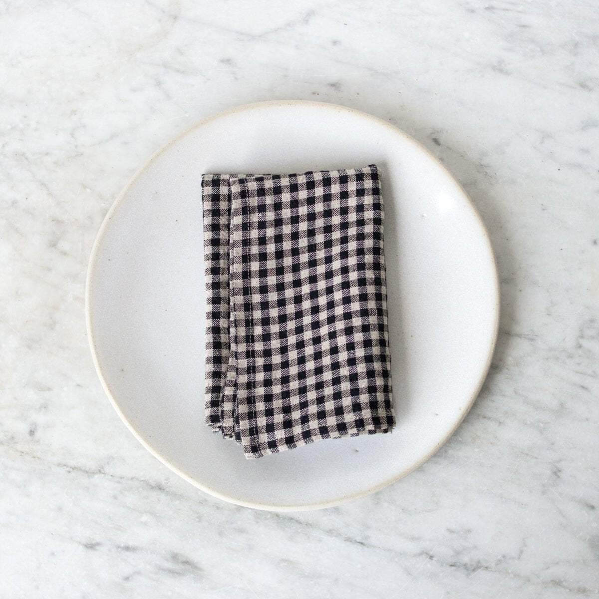 Gingham Linen Napkin Set of 4 - elsie green - textiles