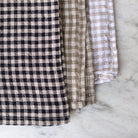Gingham Linen Napkin Set of 4 - elsie green - textiles
