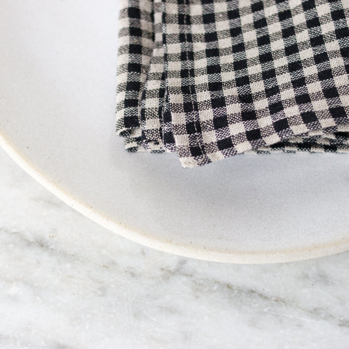 Gingham Linen Napkin Set of 4 - elsie green - textiles