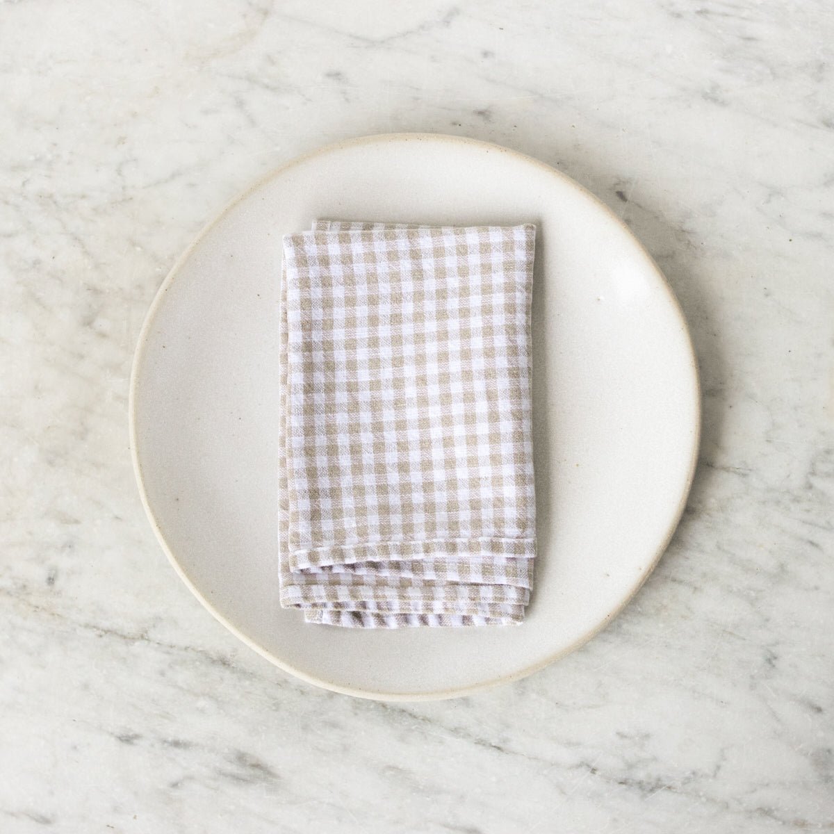 Gingham Linen Napkin Set of 4 - elsie green - textiles