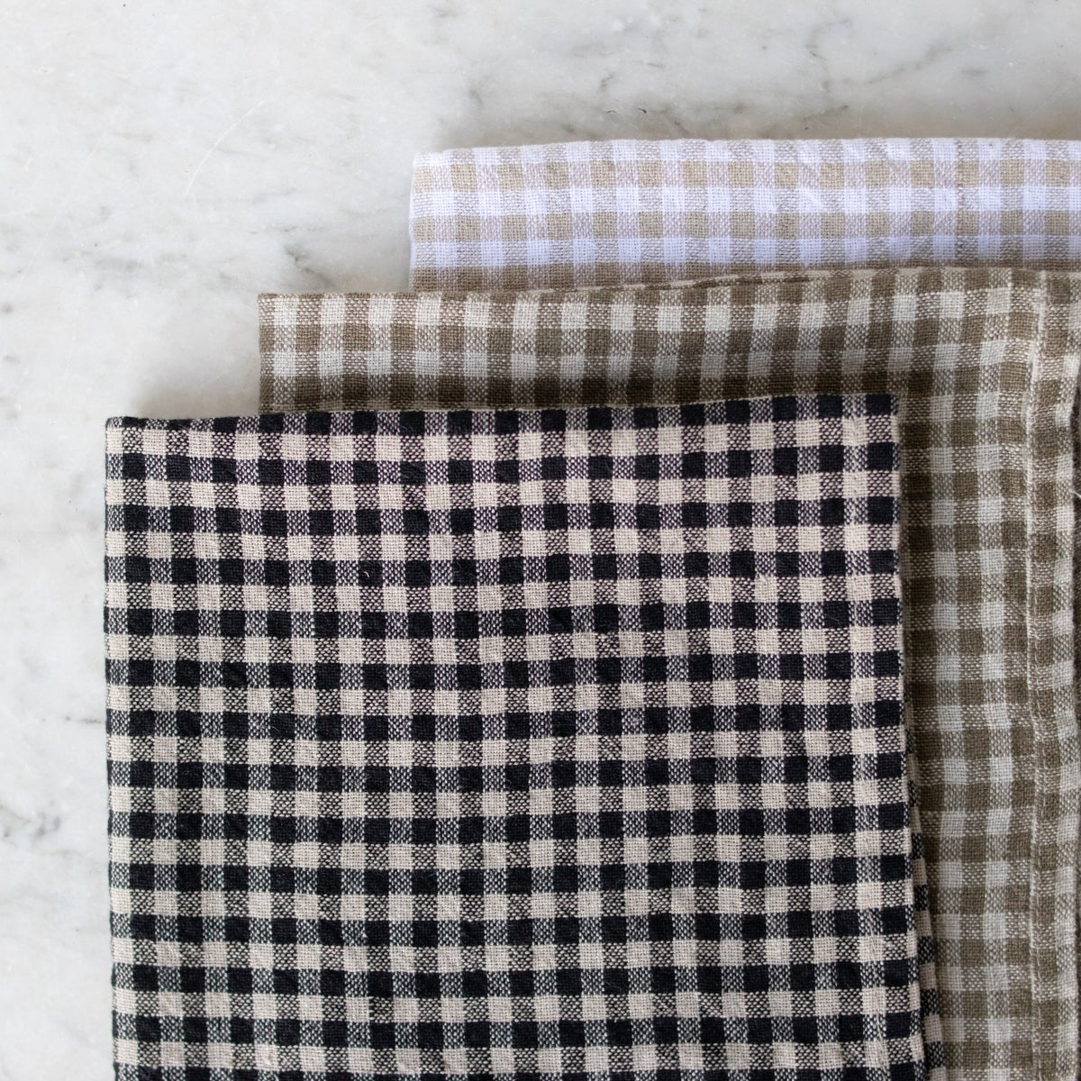 Gingham Linen Napkin Set of 4 - elsie green - textiles