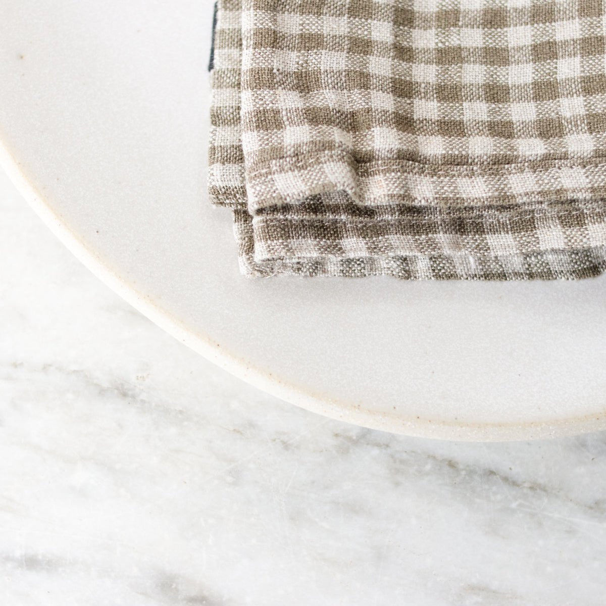 Gingham Linen Napkin Set of 4 - elsie green - textiles