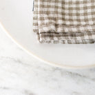 Gingham Linen Napkin Set of 4 - elsie green - textiles