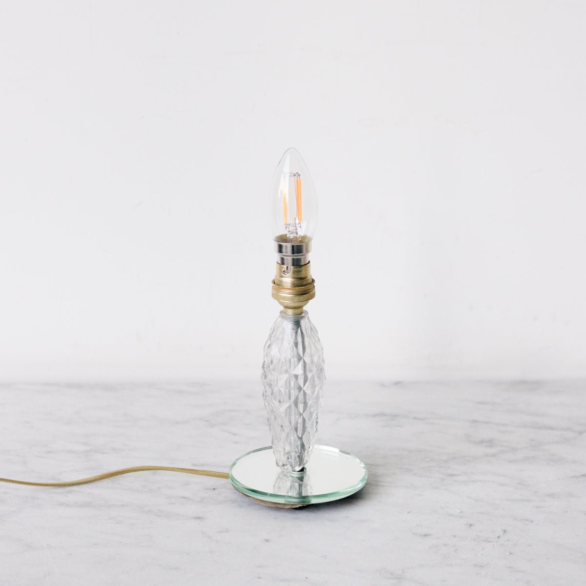 Glass Accent Lamp with Mirrored Base - elsie green - decor