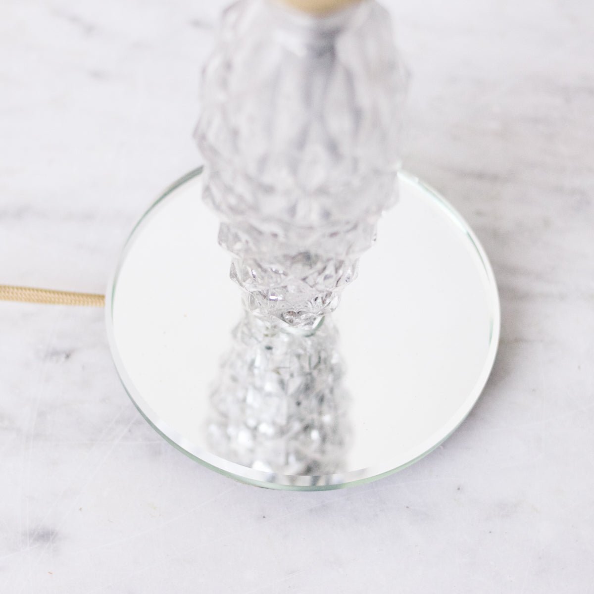 Glass Accent Lamp with Mirrored Base - elsie green - decor