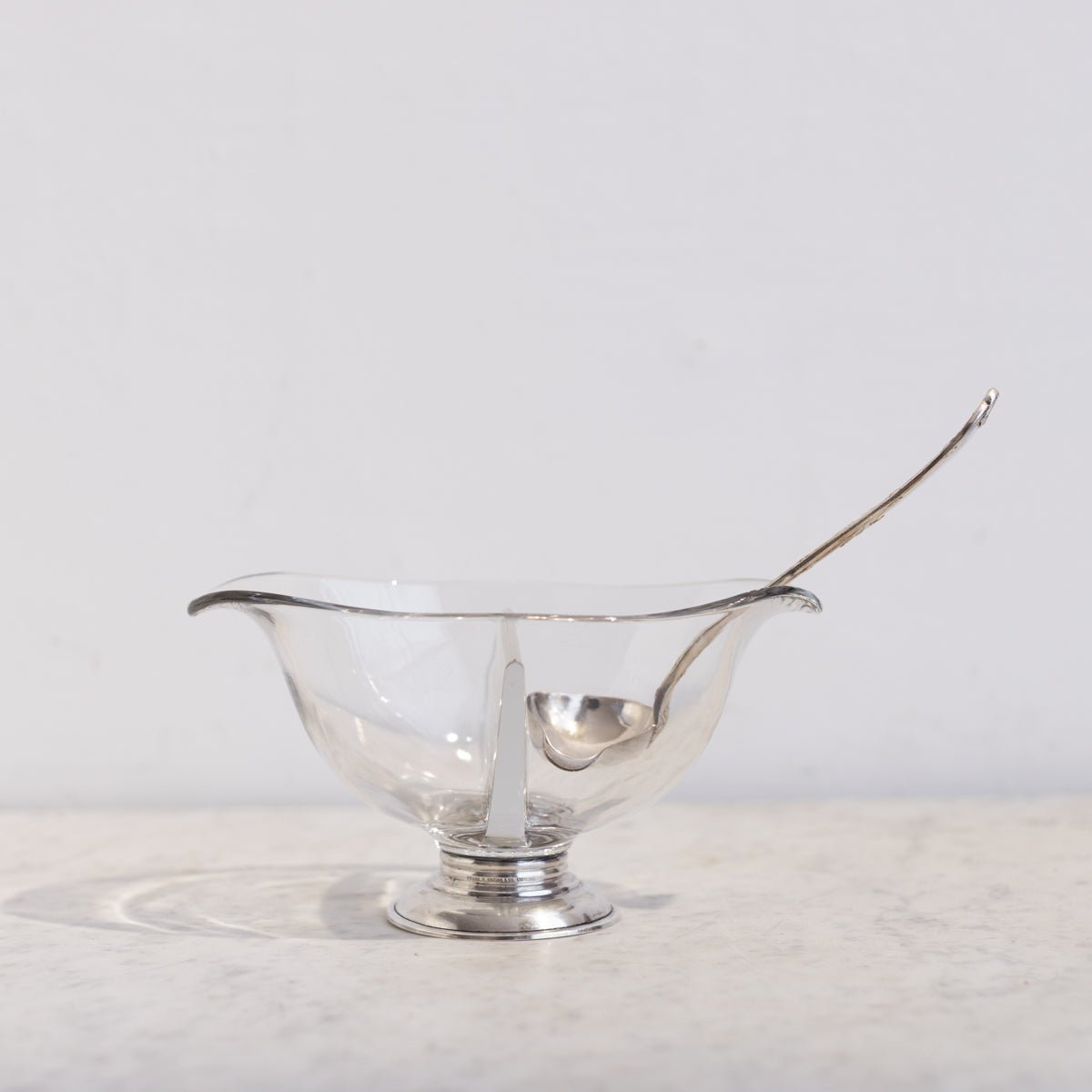 Glass and Sterling Gravy Boat with Engraved Ladle | The Patrick Orbe Collection - elsie green - the french kitchen