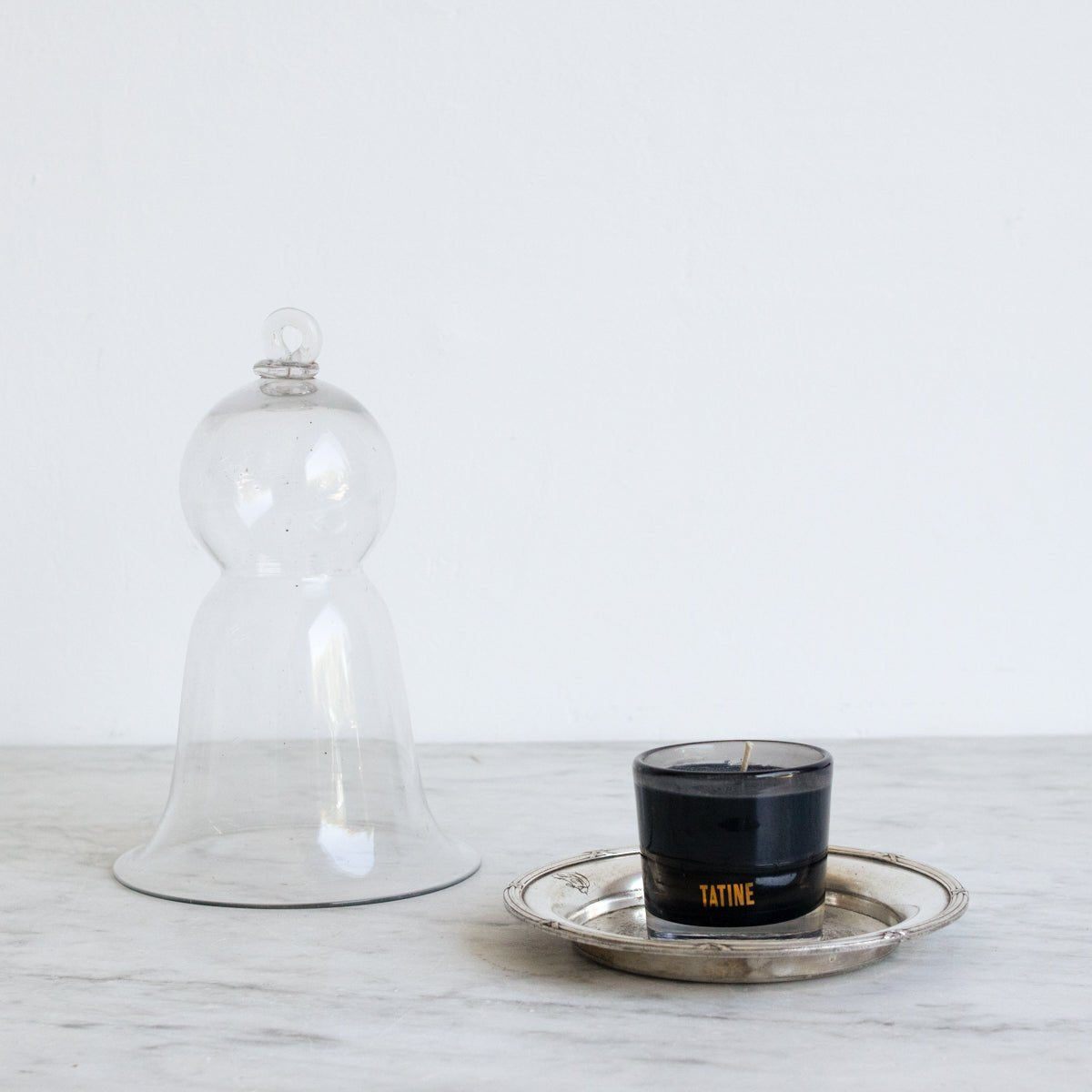 Glass Cloche With Silver Coaster - elsie green - decor