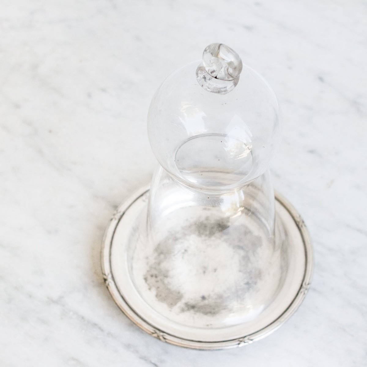 Glass Cloche With Silver Coaster - elsie green - decor