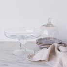 Glass Dome with Pedestal and Trio of Stoneware Plates - elsie green - the french kitchen