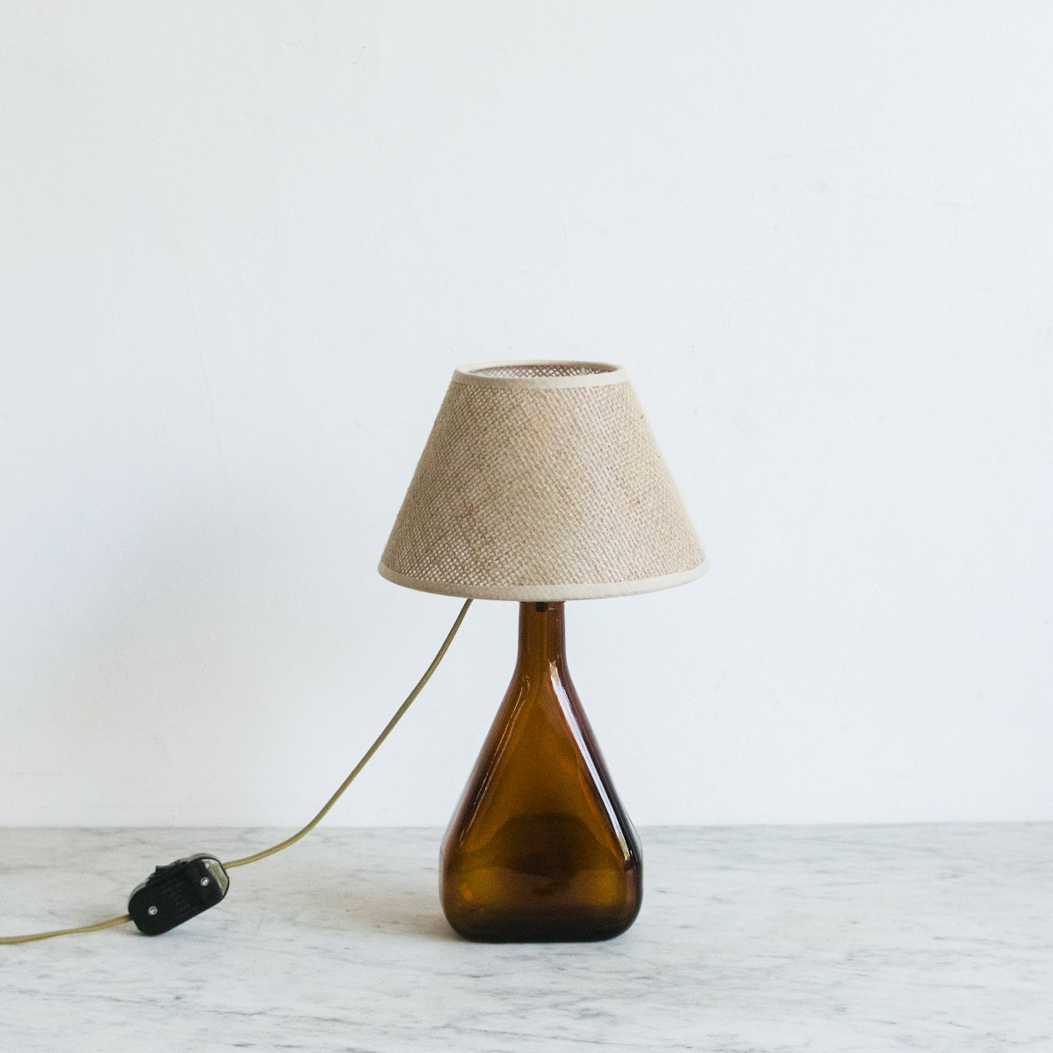 Glass Lamp with Grasscloth Shade - elsie green - decor