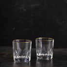 Gold Rim Crystal Bar Glass Set of 10 - elsie green - the french kitchen