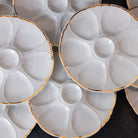 Gold Rim Limoges Oyster Plate Set of 12 - elsie green - the french kitchen