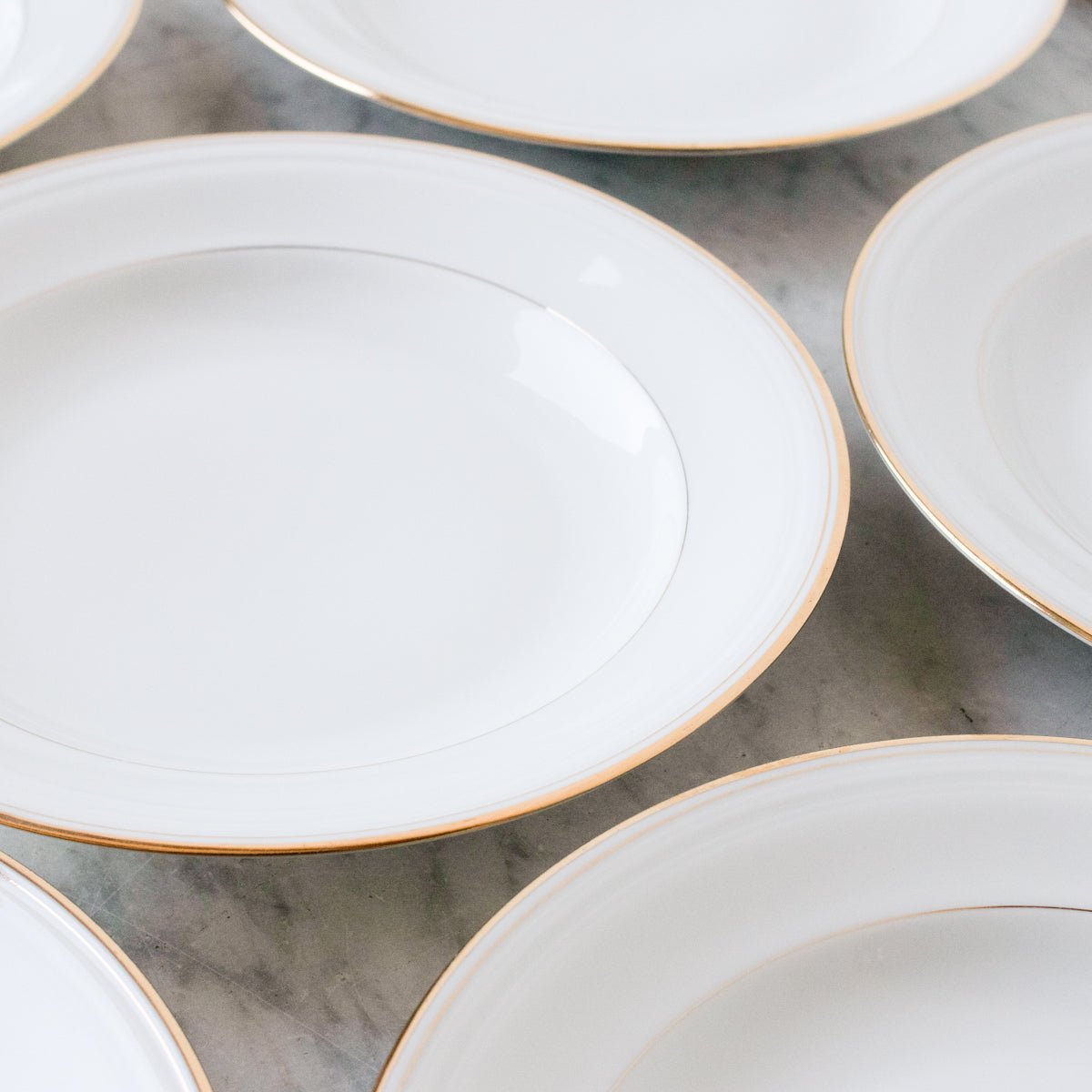 Gold Rim Soup Bowl Eclectic Set Of 4 - elsie green - The French Kitchen